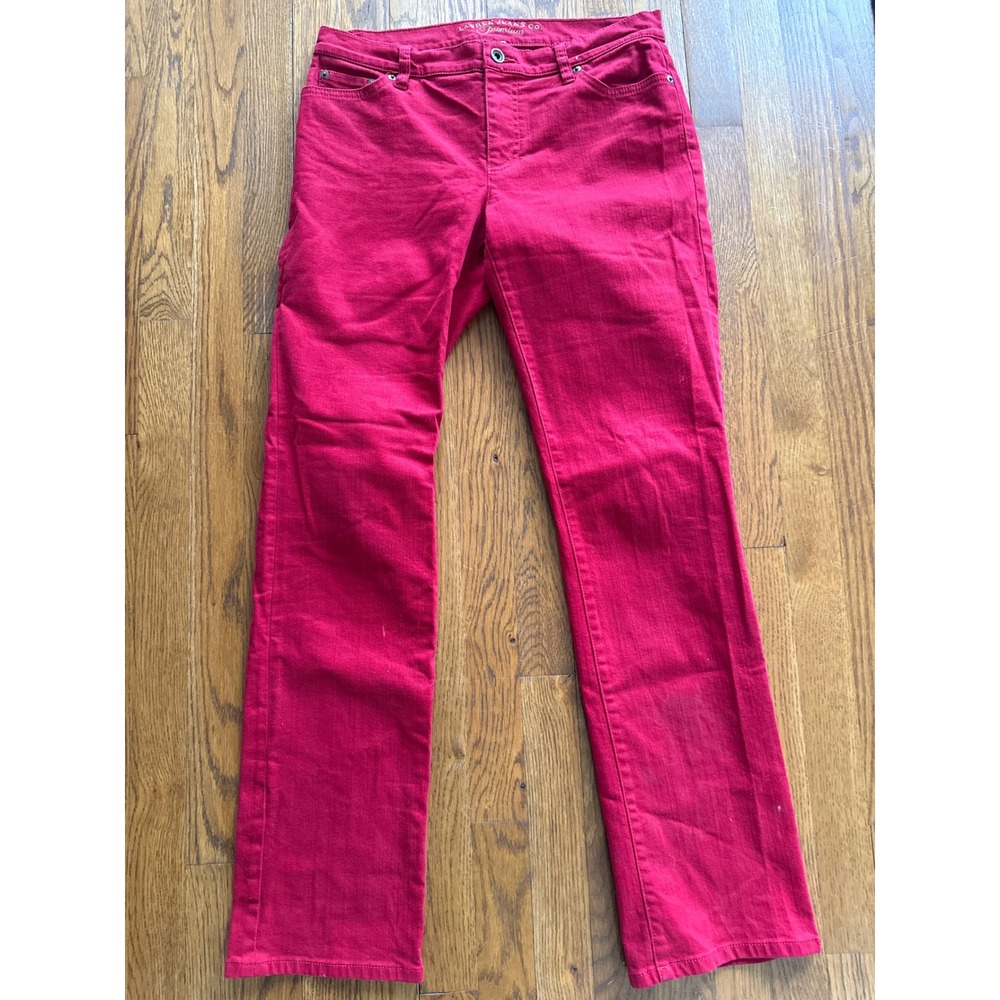 Lauren Jeans Co Premium Red Straight Leg Denim Jeans Size‎ 6 Women